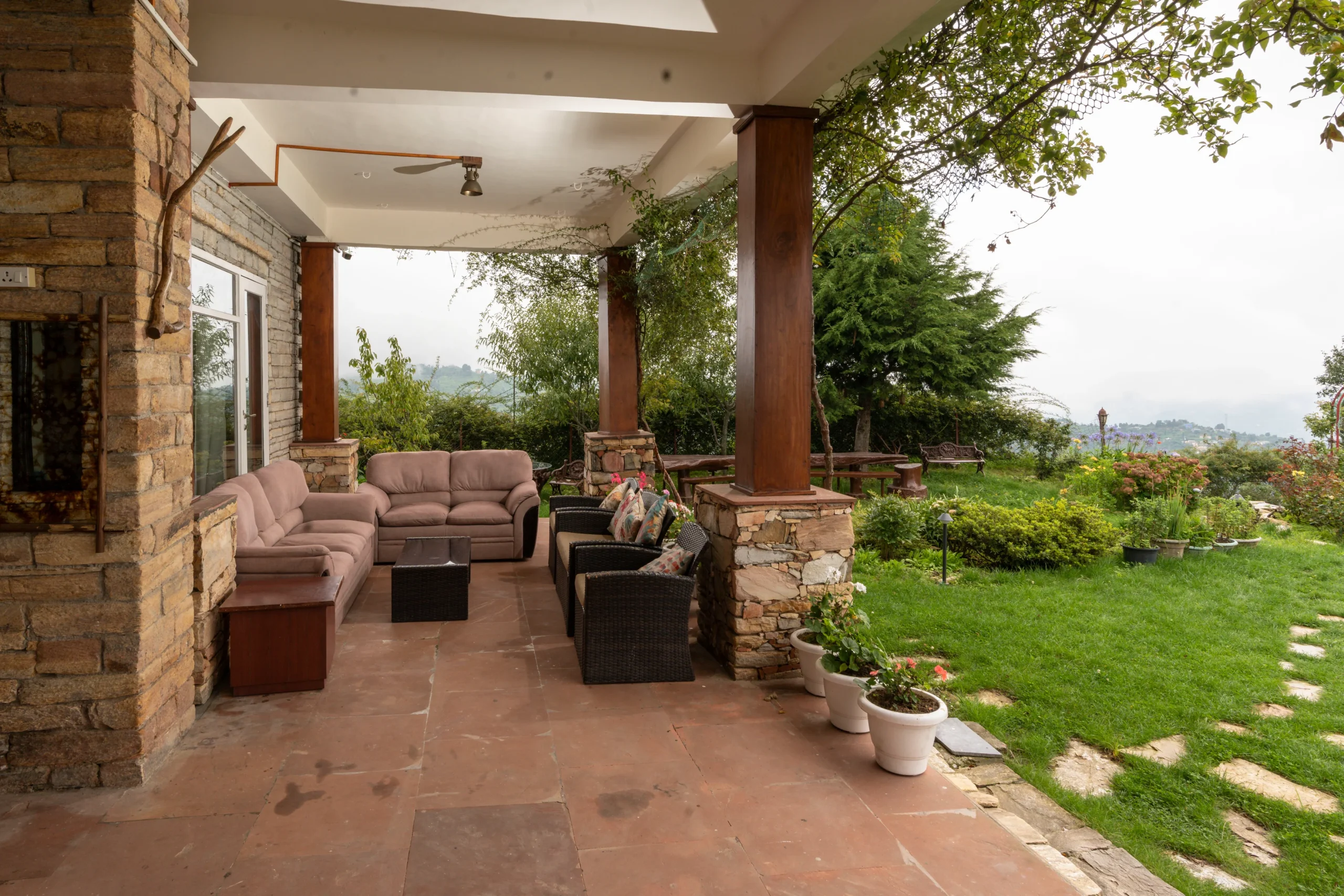 Ground Floor Sitting Porch Area At Hotel Amber Himalayas